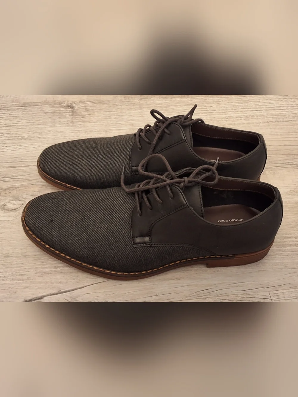 JF J. Ferrar Marcus Memory Foam Gray & Black Oxford Men’s Shoes 8M/ 41 EU Office